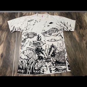 VTG Ocean Scene single stitch shirt L made in USA